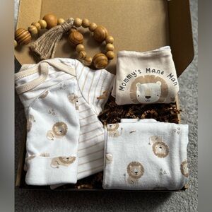 Adorable Lion Print Baby Set